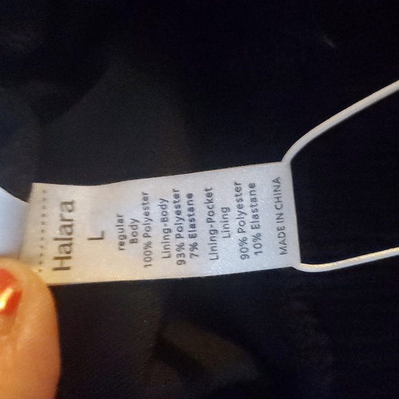 NWT Halara Pull-On Black Wideleg Ribbed Pants Size Large Elastic Waist Pockets - Picture 8 of 11